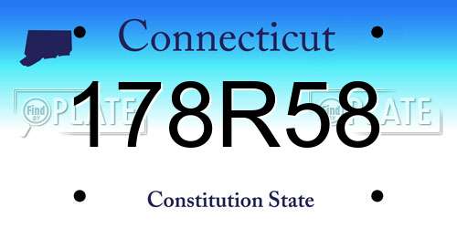 178R58 Connecticut License Plate