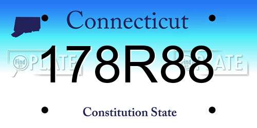 178R88 Connecticut License Plate