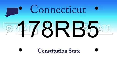 178RB5 Connecticut License Plate