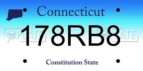 178RB8 Connecticut License Plate