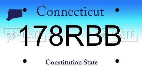 178RBB Connecticut License Plate