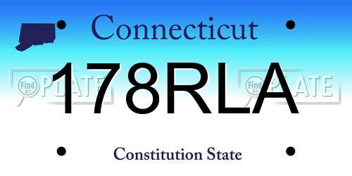 178RLA Connecticut License Plate
