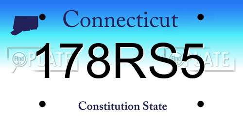 178RS5 Connecticut License Plate
