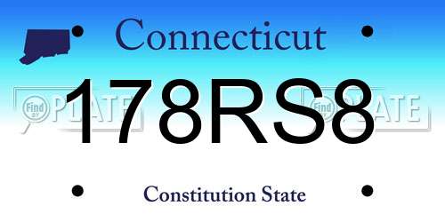 178RS8 Connecticut License Plate