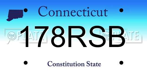 178RSB Connecticut License Plate