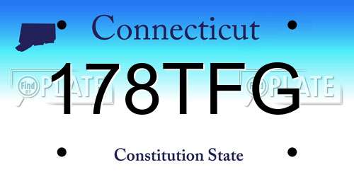 178TFG Connecticut License Plate