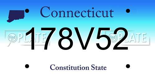 178V52 Connecticut License Plate