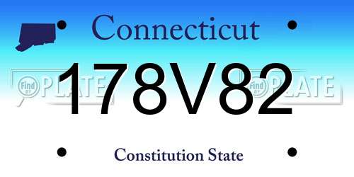 178V82 Connecticut License Plate