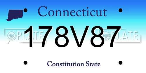 178V87 Connecticut License Plate