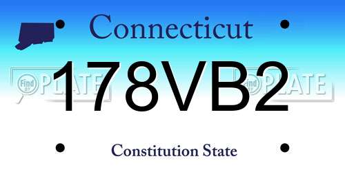 178VB2 Connecticut License Plate