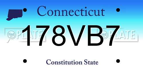 178VB7 Connecticut License Plate