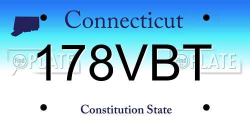 178VBT Connecticut License Plate