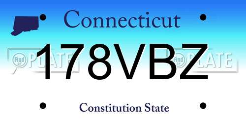 178VBZ Connecticut License Plate