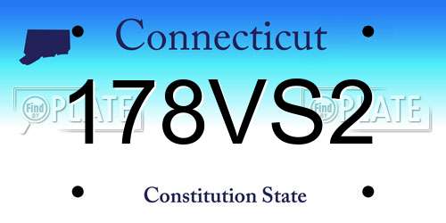 178VS2 Connecticut License Plate