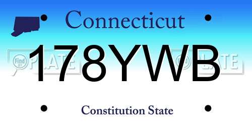 178YWB Connecticut License Plate