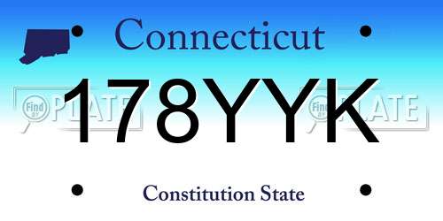 178YYK Connecticut License Plate