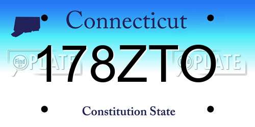 178ZTO Connecticut License Plate