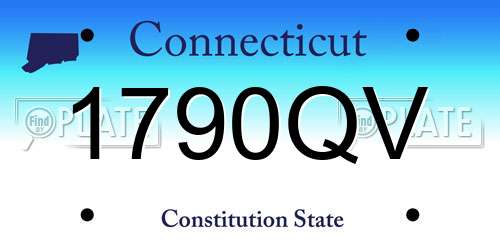 1790QV Connecticut License Plate