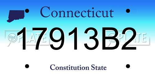 17913B2 Connecticut License Plate