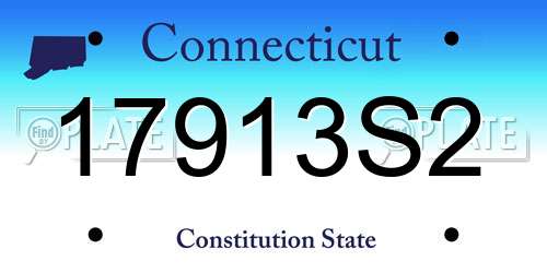 17913S2 Connecticut License Plate