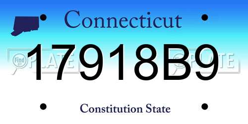 17918B9 Connecticut License Plate