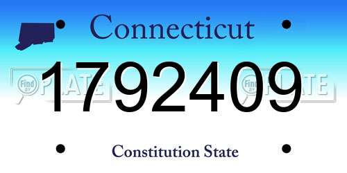 1792409 Connecticut License Plate