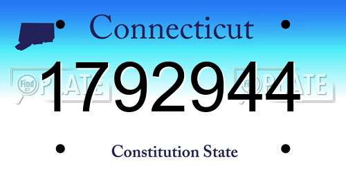 1792944 Connecticut License Plate
