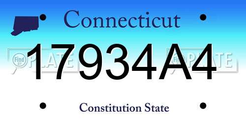 17934A4 Connecticut License Plate
