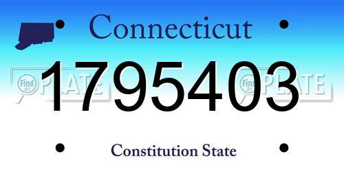 1795403 Connecticut License Plate