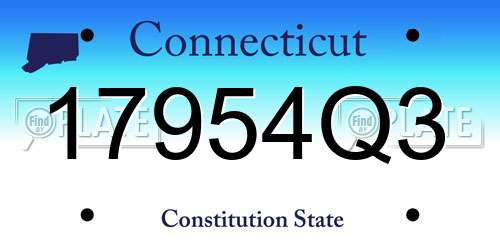 17954Q3 Connecticut License Plate