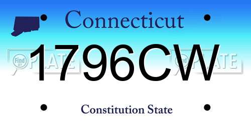 1796CW Connecticut License Plate