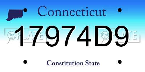 17974D9 Connecticut License Plate