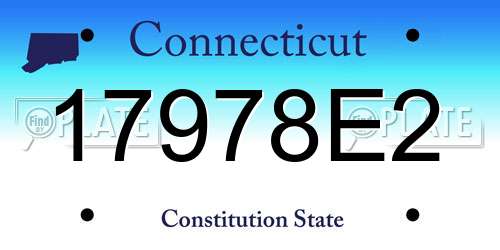 17978E2 Connecticut License Plate