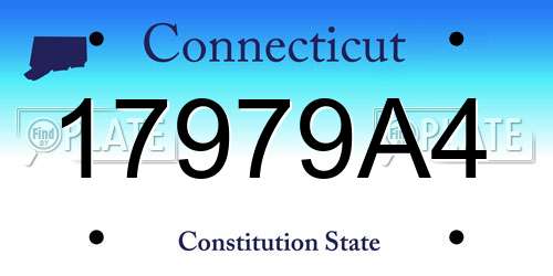 17979A4 Connecticut License Plate