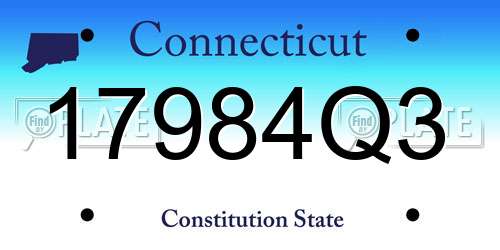 17984Q3 Connecticut License Plate