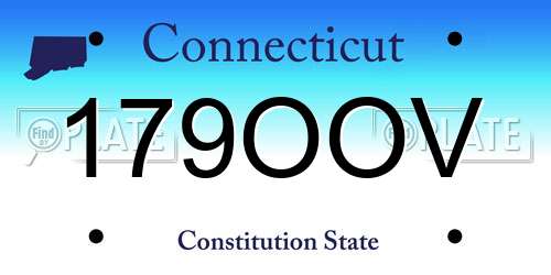 179OOV Connecticut License Plate