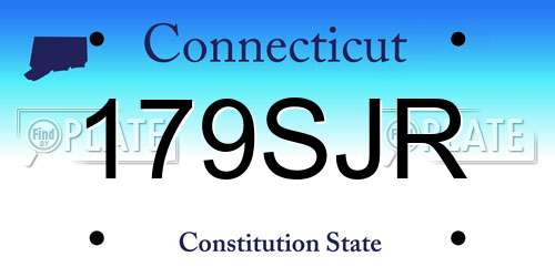 179SJR Connecticut License Plate