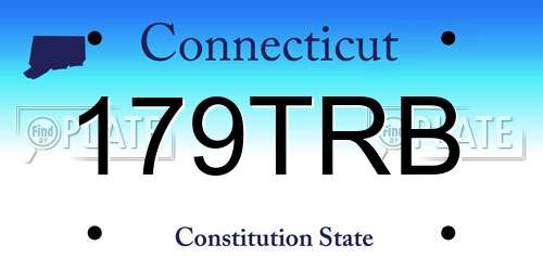 179TRB Connecticut License Plate