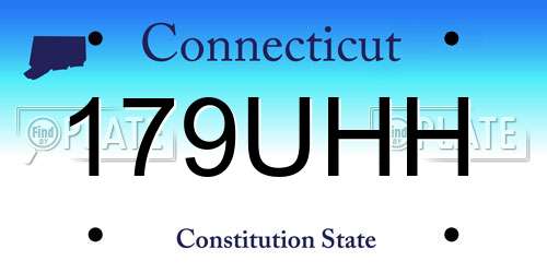 179UHH Connecticut License Plate