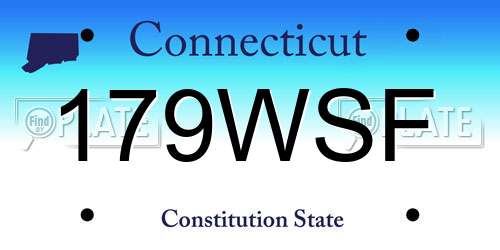 179WSF Connecticut License Plate