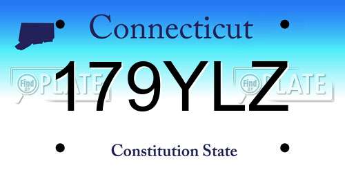 179YLZ Connecticut License Plate