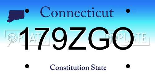 179ZGO Connecticut License Plate
