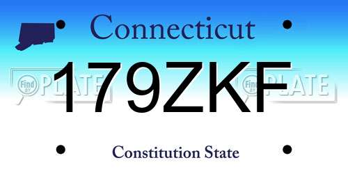 179ZKF Connecticut License Plate