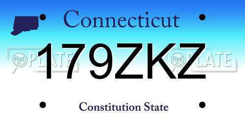 179ZKZ Connecticut License Plate