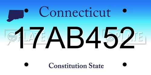 17AB452 Connecticut License Plate