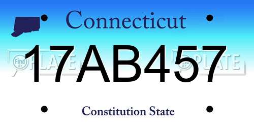 17AB457 Connecticut License Plate