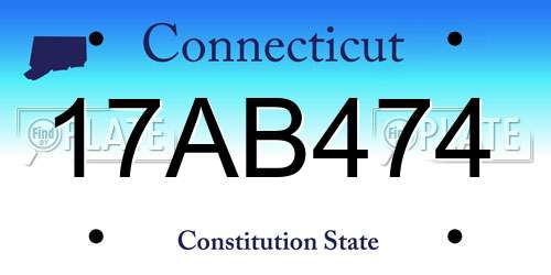 17AB474 Connecticut License Plate