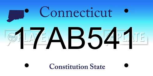 17AB541 Connecticut License Plate