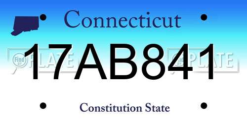 17AB841 Connecticut License Plate