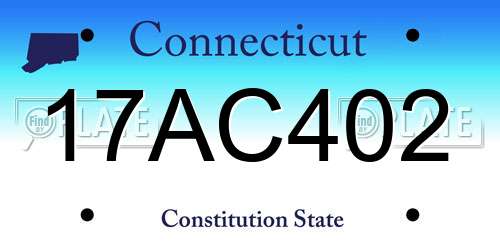17AC402 Connecticut License Plate